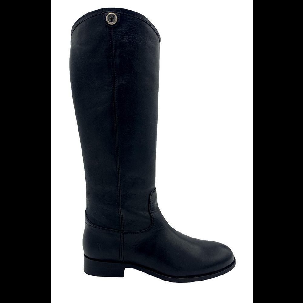 Frye Wide Calf Leather Tall Shaft Boots Melissa Button2 Black - Medium